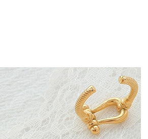 Interlocking C-shaped Earrings Titanium Steel Plated 18k Real Gold Earrings display picture 10