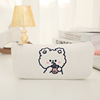 Brand cute creamy funny pencil case, capacious shopping bag for elementary school students, South Korea, with embroidery, with little bears