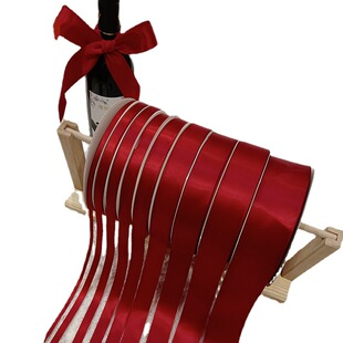 Wholesale wine red ribbon high density polyester tape packaging bow ribbon flowers wedding candy box packaging ribbon