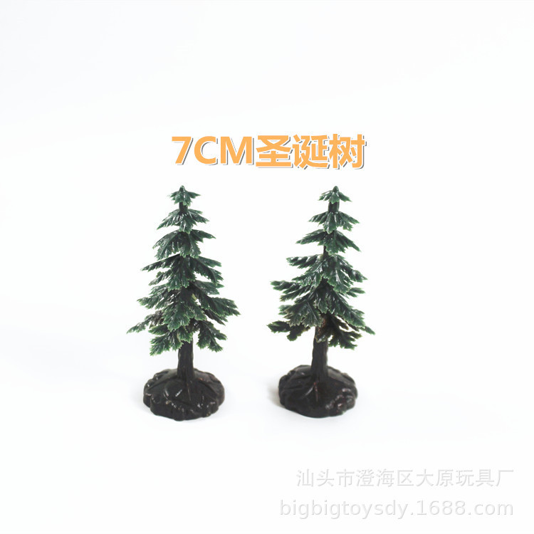 7cm high plastic small Christmas tree ornaments Christmas craft fake tree 6-layer pine Tower sand table ornaments decorative tree
