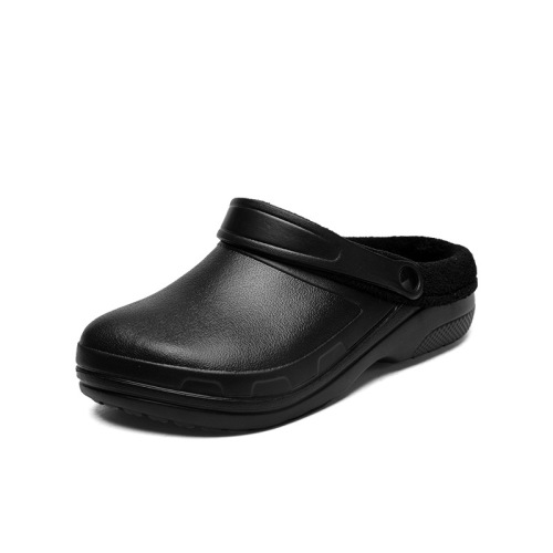 Cross-border large-size winter velvet warm totou cotton slippers, men's platform sole lazy people, step-on waterproof kitchen work shoes