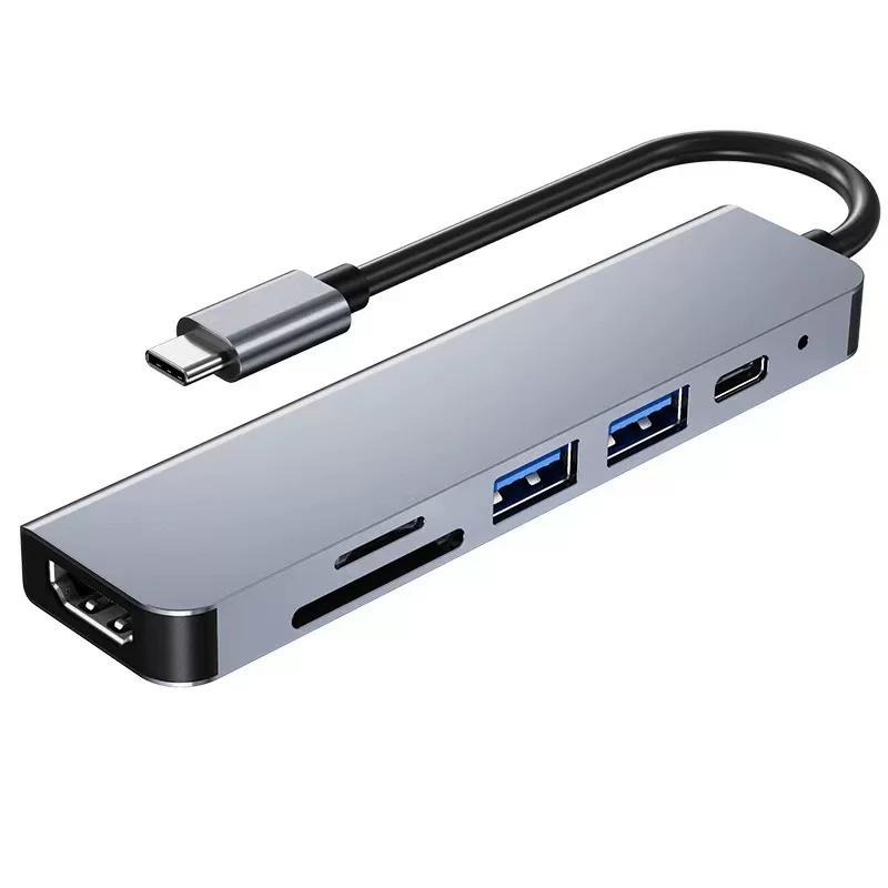 [type-c 6-в-1 док-станция USB3.0 HUB 100Мбит/с сетевой разветвитель для компьютера]