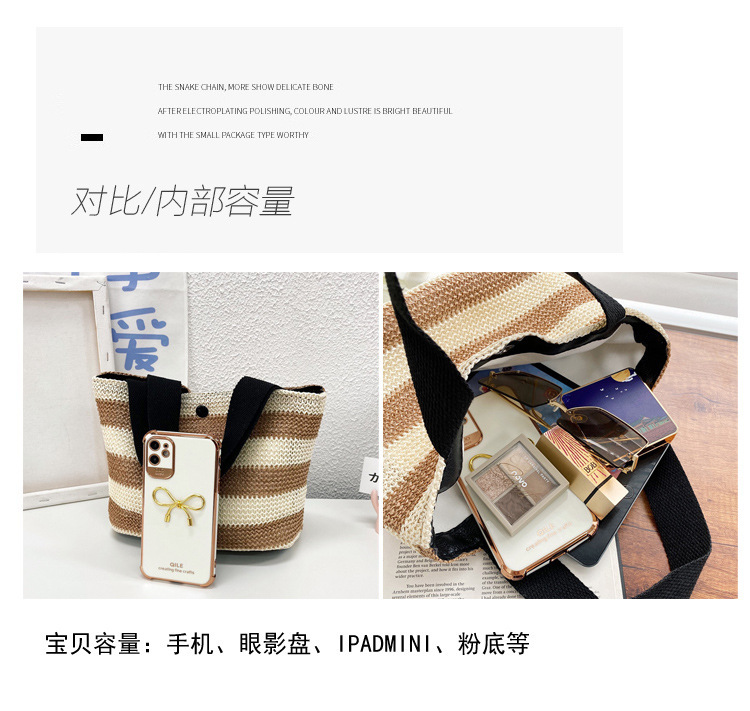 Straw-woven single-shoulder bag for women, new summer casual bag for middle-aged and elderly moms, simple lunch box handbag, export version Application Scenario
