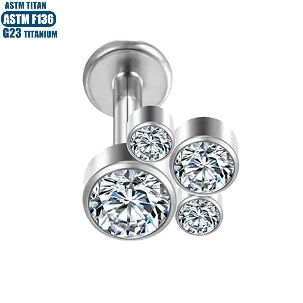 Pointed titanium steel lip stud product view