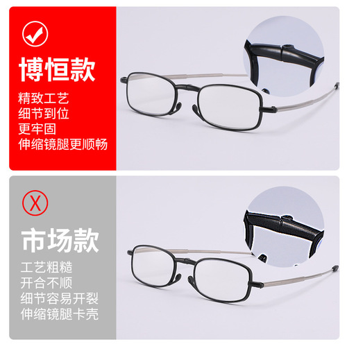 New fashionable metal antenna folding reading glasses anti-blue light reading glasses for men and women for both distance and near use wholesale