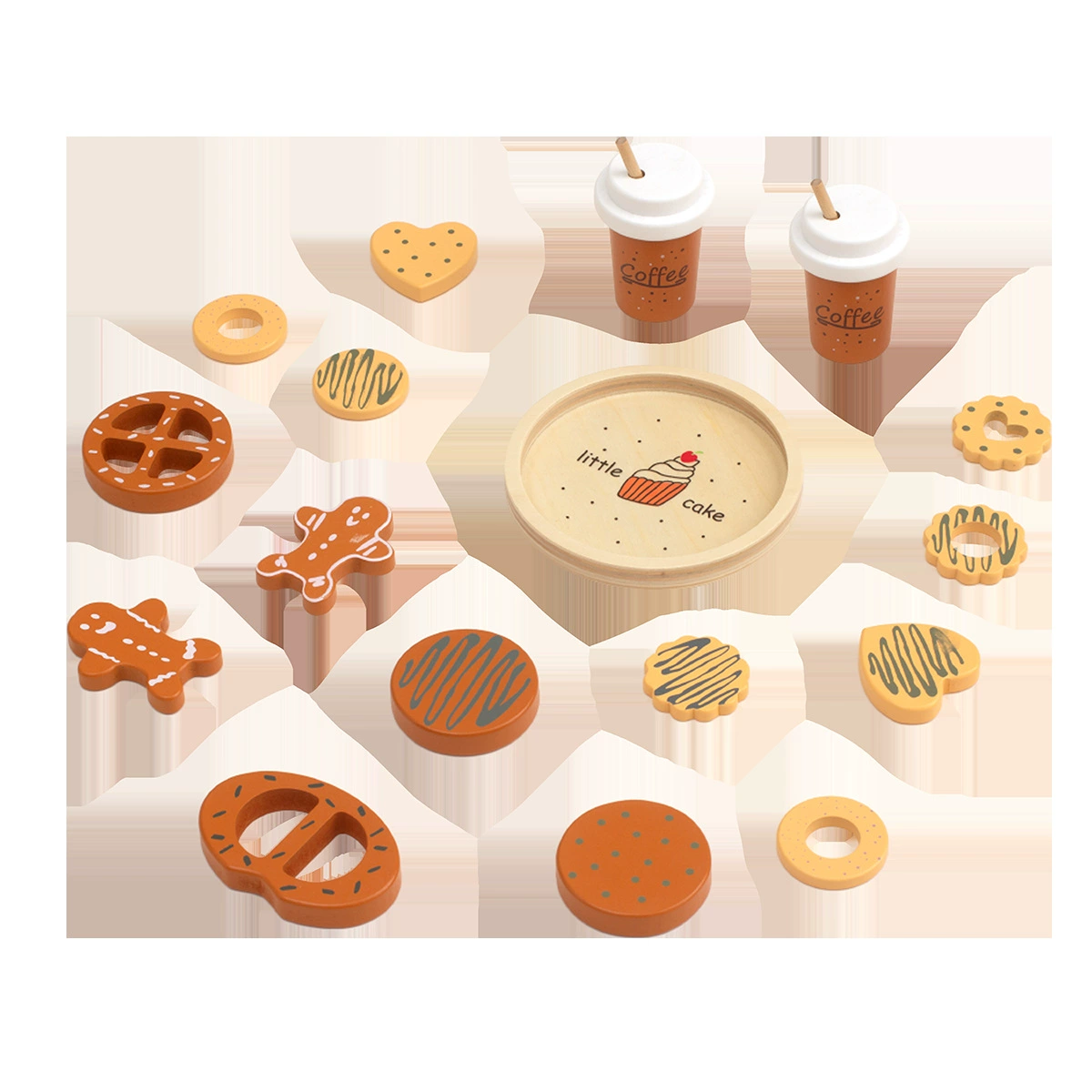Реалистичные семейные десерты для полдника, чайный сервиз, деревянная игрушка-кофе