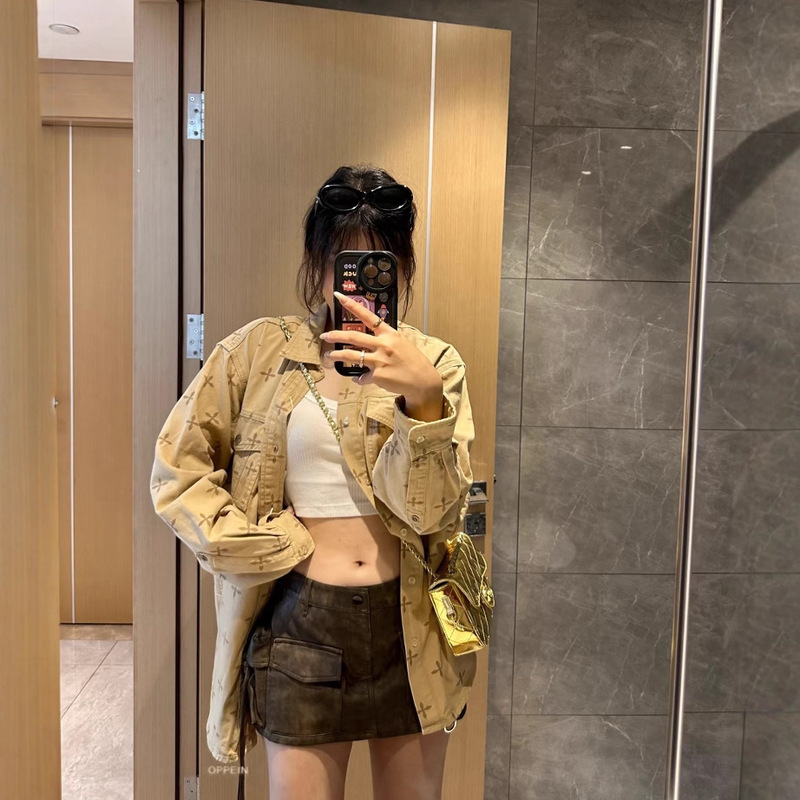 Sk Garden Wide-Fit Work Shirt Casual All-Over Print Vintage Shirt