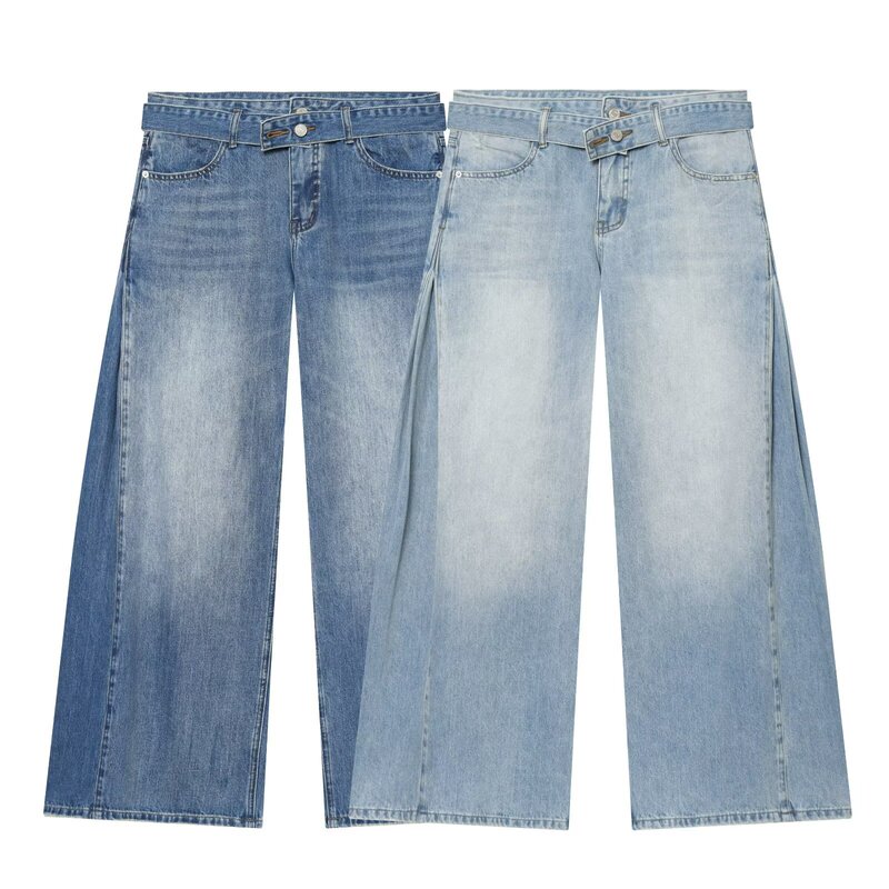 Pb&Za Wholesale Spring and Summer New Women's Clothing Simple and Versatile Casual Straight-Leg Washed Jeans with Belt 8727029 Pb&Za Wholesale Spring and Summer New Women's Clothing Simple and Versatile Casual Straight-Leg Washed Jeans with Belt 8727029