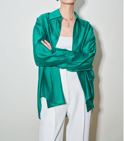 2024 Tencel Mint Green Sunscreen Shirt Women's Summer Thin Chiffon Shirt Lazy Style Cardigan Top