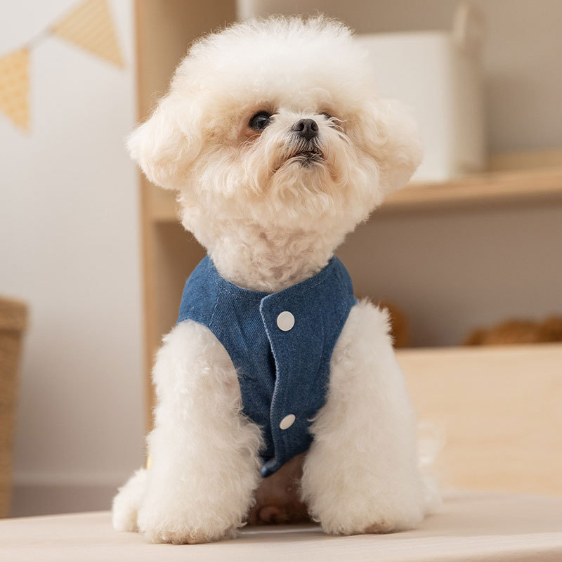 【10% off先行販売】ペット犬服秋冬新作立体鹿かわいいデニム牽引ベスト猫服|undefined