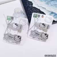 Новая аутентичная заколка Sanrio Hello Kitty высокого качества серебряной серии, милая заколка для челки 00303
