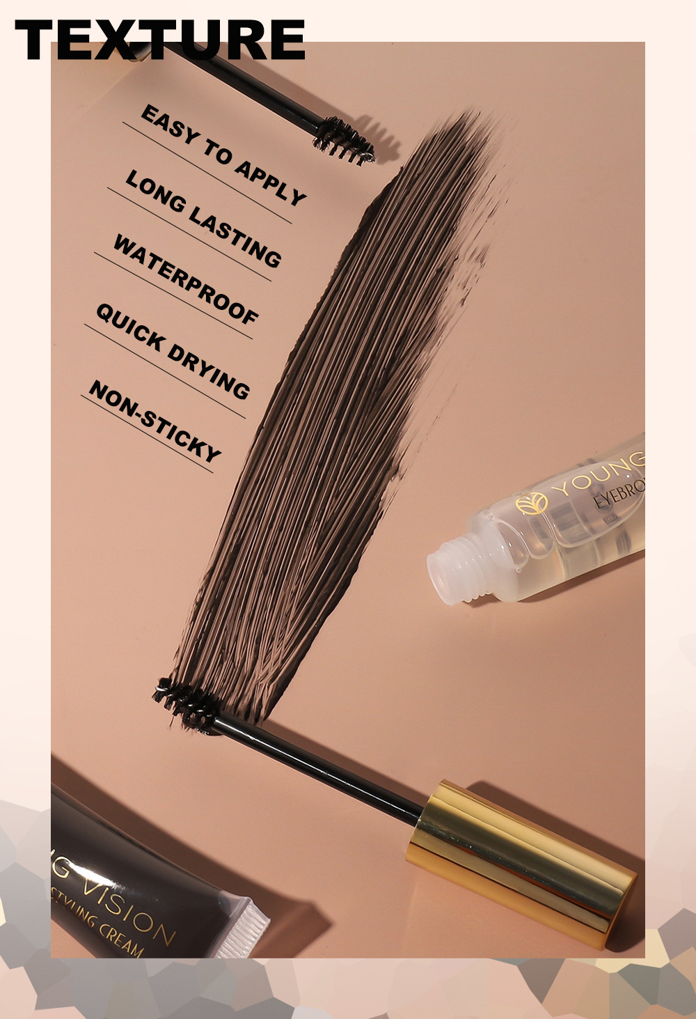 YOUNG VISION Eyebrow Dye is a three-dimensional shaping eyebrow gel that is wild and natural, and is not easy to smudge Item Picture