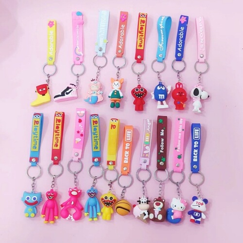 Wholesale QR Code Scanning Small Gift Cartoon 3D Keychain for Student Class Gift Awards Creative Silicone Strap