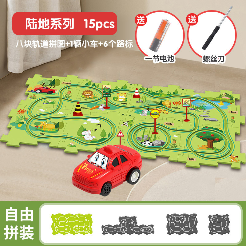 子供のパズルの軌道のパズルの道の自動車のdiyは電気の車の自動の軌道の車の男の子の女の子の赤ちゃんのおもちゃを詰めます。|undefined