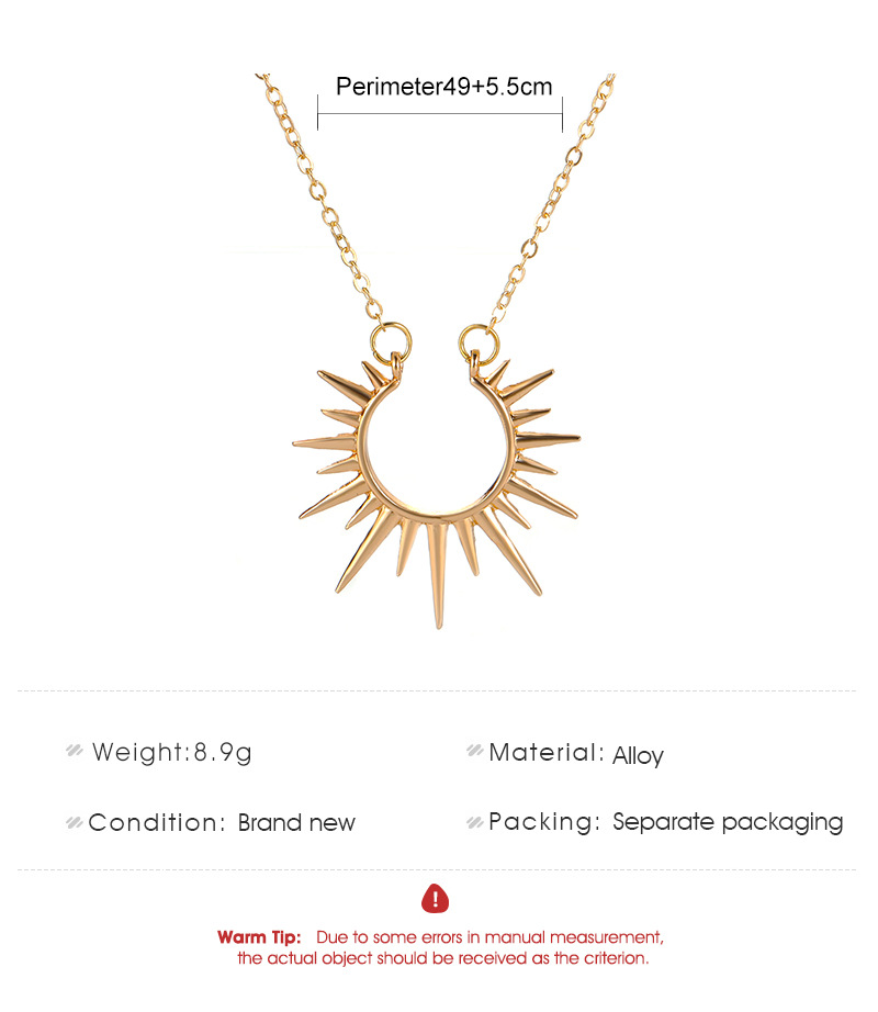New Sun Flower Open Pendant Alloy Thin Necklace