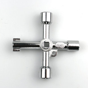 Multifunctional cross electric control cabinet triangle key wrench elevator door water meter valve square hole round hole Key