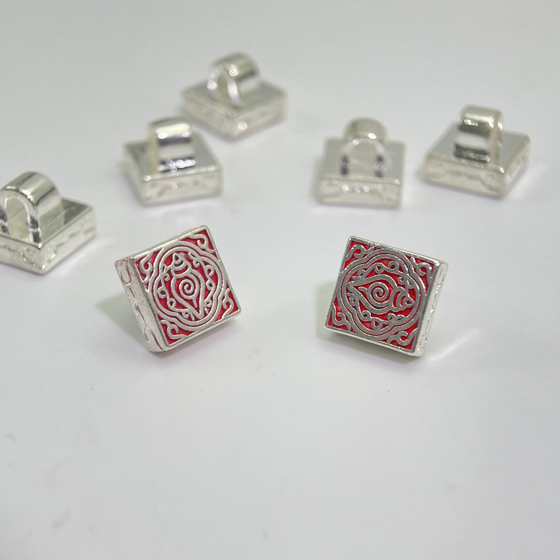 Wholesale Jewelry Accessories: 17.4*17.4 Inch Conch Seal Clasp, Antique Silver-Plated Copper Jewelry Spacer Bead Pendant Accessories