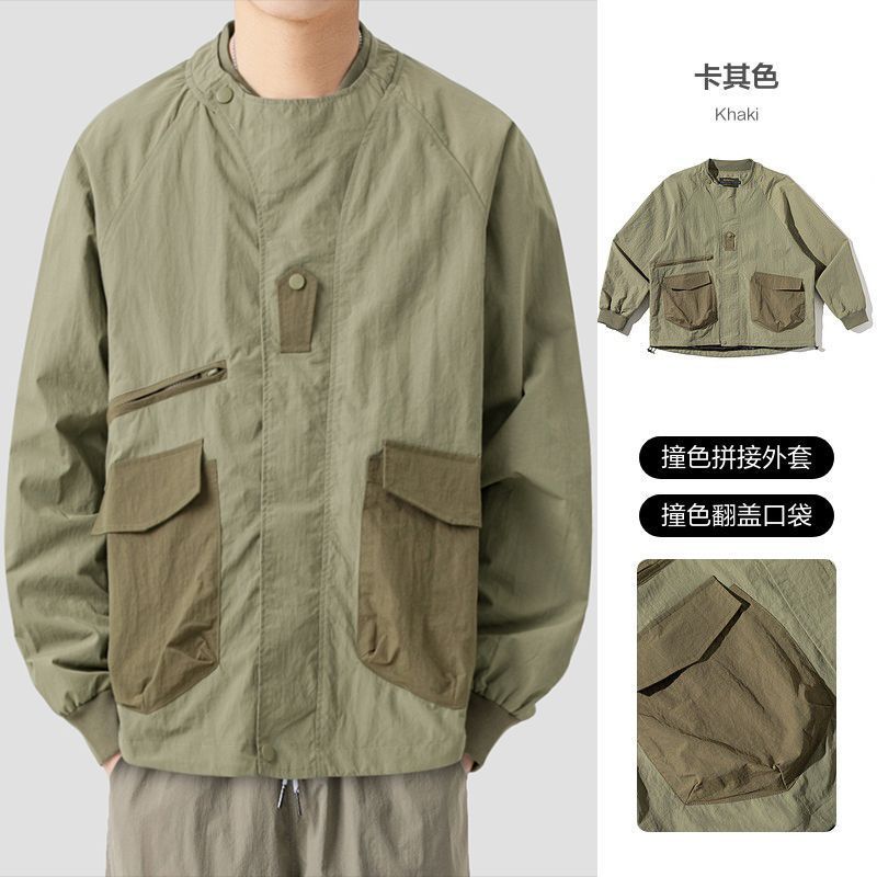 山系レトロ風衣薄手アウトドア日系機能郭形ゆるいコートジャケット男女カジュアル格好いい上着|undefined