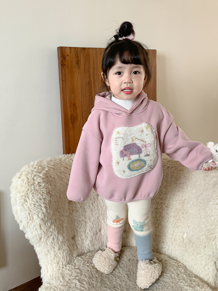 Sugar Pear ropa infantil para niñas y leggings de terciopelo 2024 otoño y invierno nuevos niños coreanos pantalones de otoño más gruesos pantalones de bebé