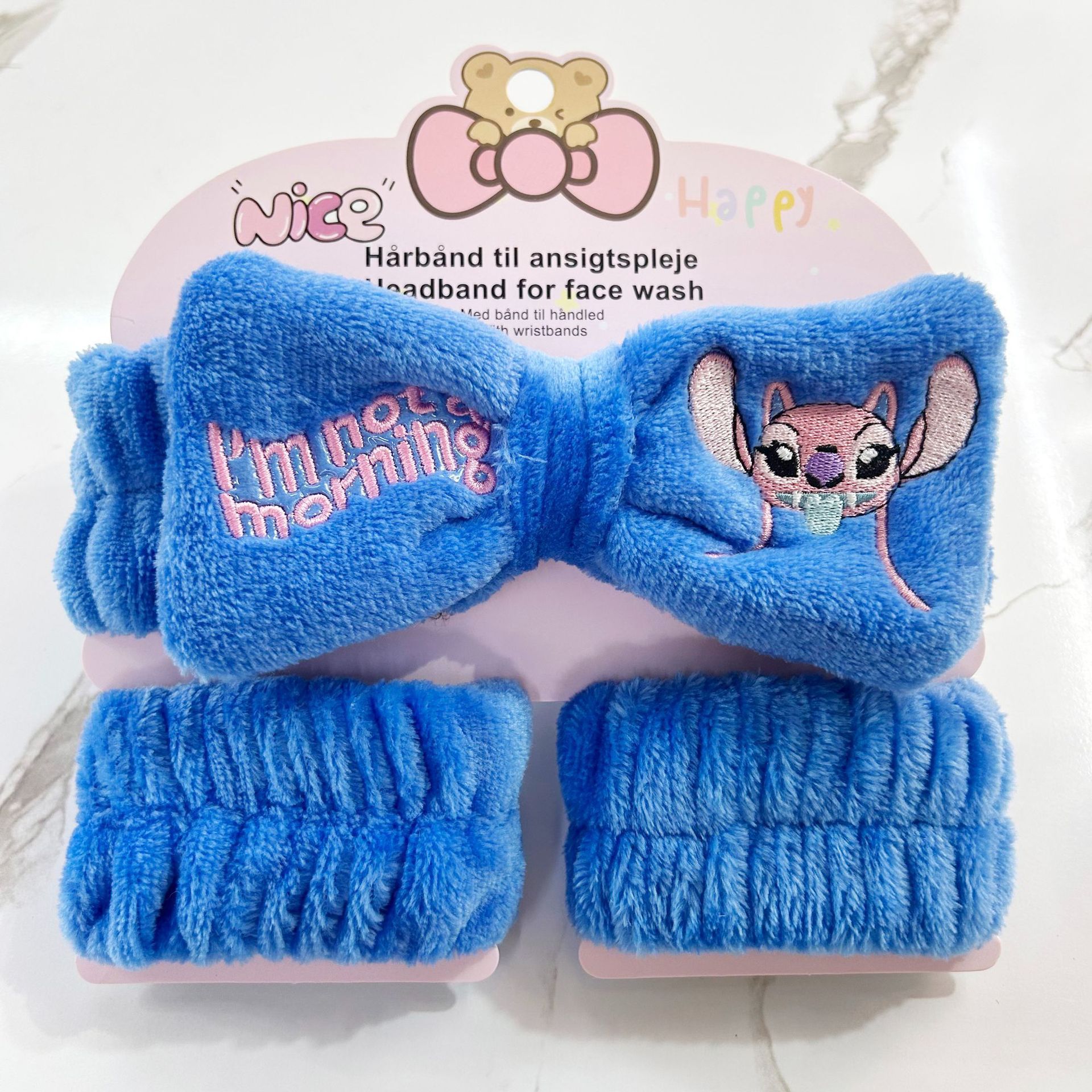 Banda de cabello de moda con tarjeta de papel dulce decoración de animales pequeños de peluche de lavado banda de cabello de dibujos animados correa de muñeca tridimensional