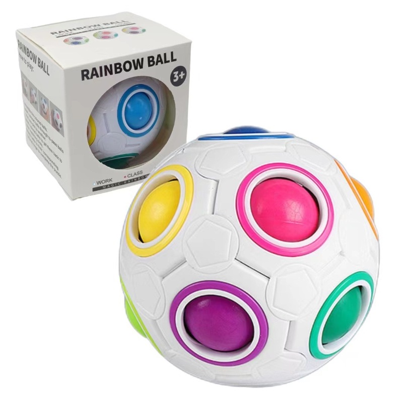 クロスボーダー益智ハンドヘルド12穴のサッカーのルービックキューブは虹のボールのルービックキューブの趣味の夜光のジャイロの虹のボールのおもちゃを押します。|undefined