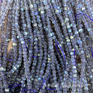 天然灰月光多圈手链女拉长石佛珠手链6m月光石三圈手串水晶饰品
