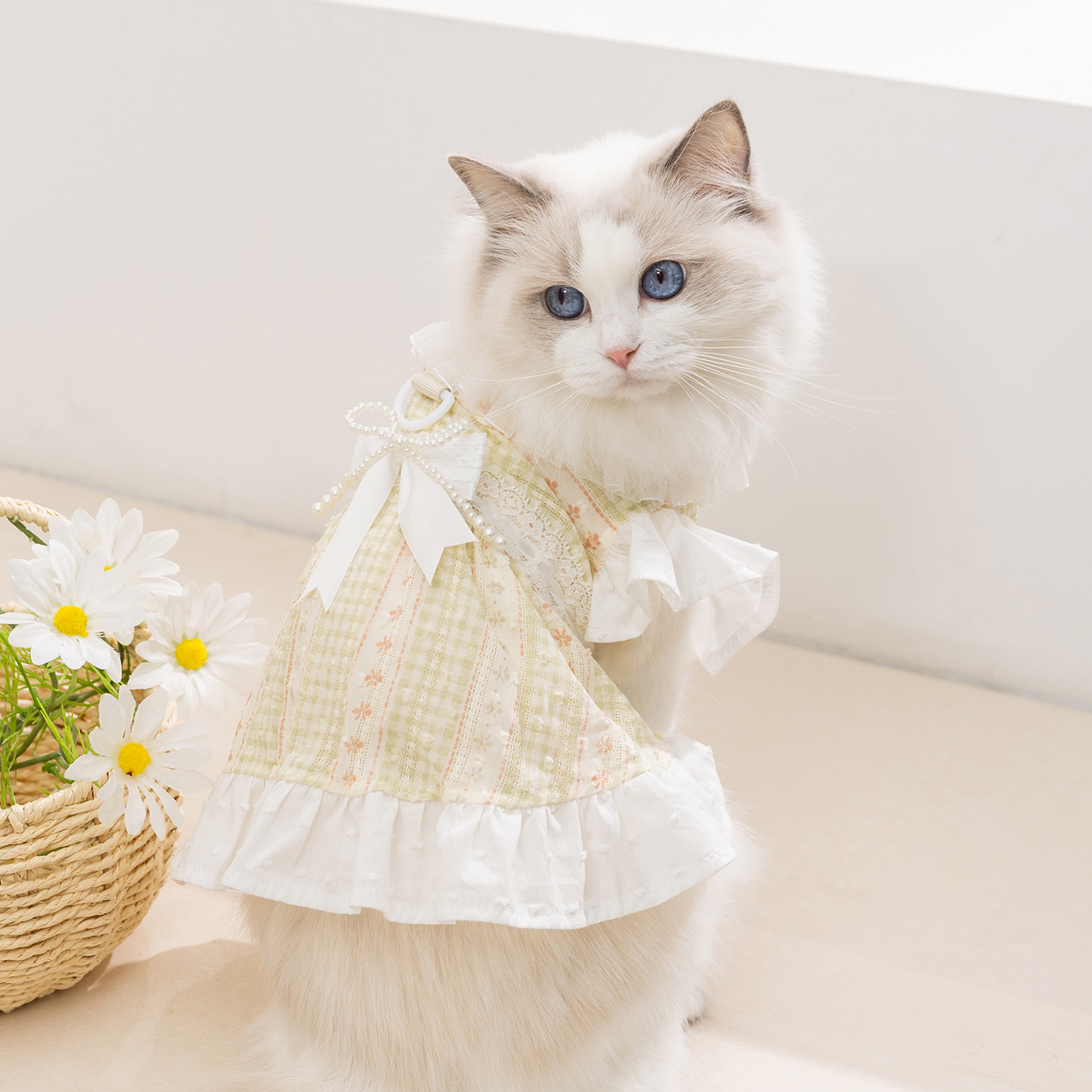 26 nuevo viento de primavera y verano de corte delgado vestido de perro gato perro pequeño y mediano Teddy Bear mascota ropa de perro