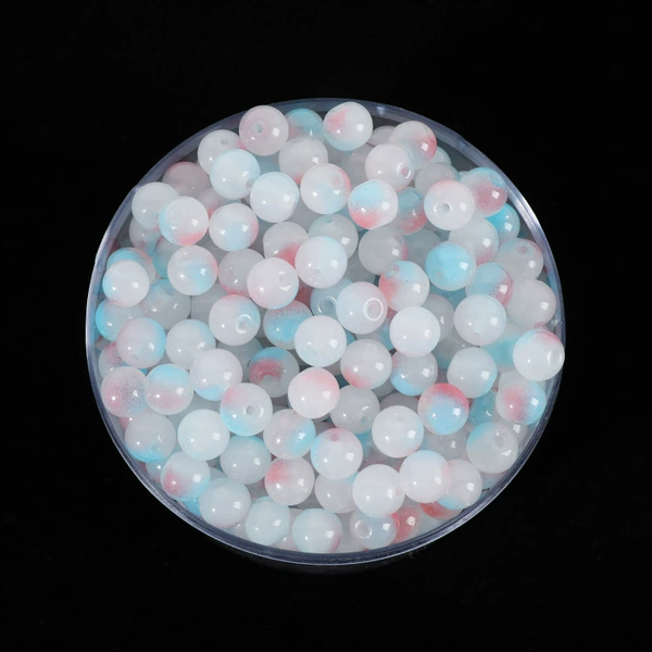 12 cardamom blue, 8mm in total 200 pieces, 2 packs, beaded wire