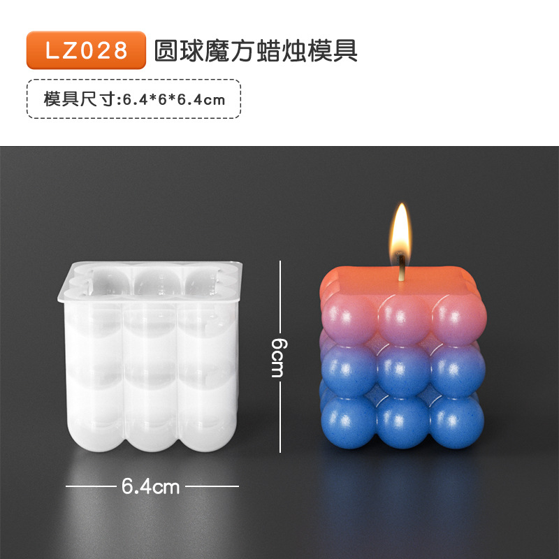 36 epoxi vela molde cristal racimo bola arco Polka Dot cubo vela almacenamiento hecho a mano resina silicona molde