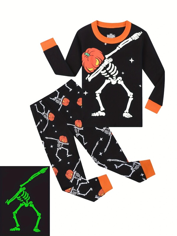 ハロウィンボーンスクーター男の子パジャマ長袖糸綿子供用ホーム服空調服|undefined