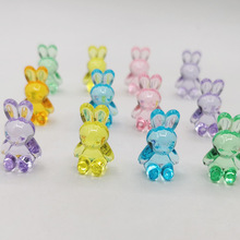 可爱水晶小兔子少女心迷你树脂公仔桌面装饰儿童礼品个性创意配件