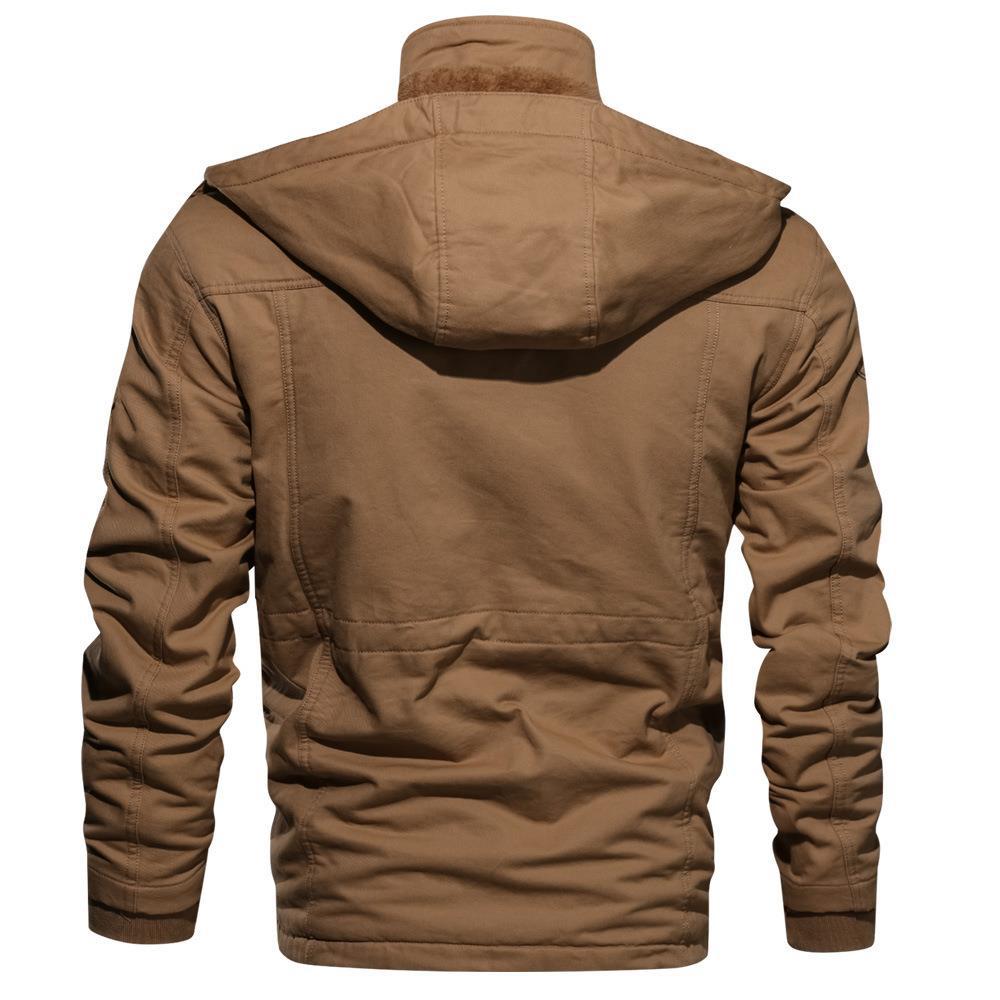 boy Cross-Border Exclusive 2023 Autumn Winter Hooded Thick Embroidered Plus Size Cotton Washed Jacket Men's Trendy Brand_viptrois.com