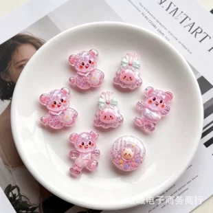 DIY-аксессуары из смолы: блестящий мишка чехол крем-гель