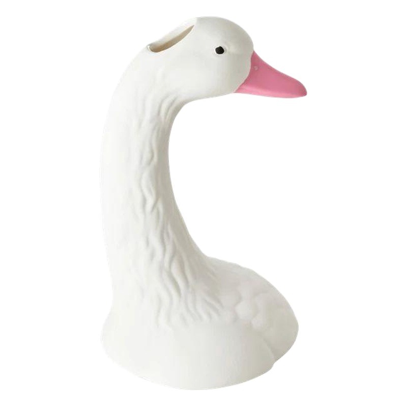 INS estilo Rosa Cisne florero de cerámica decoración simple sala de estar dormitorio mesa de comedor flor seca arreglo floral decoración suave