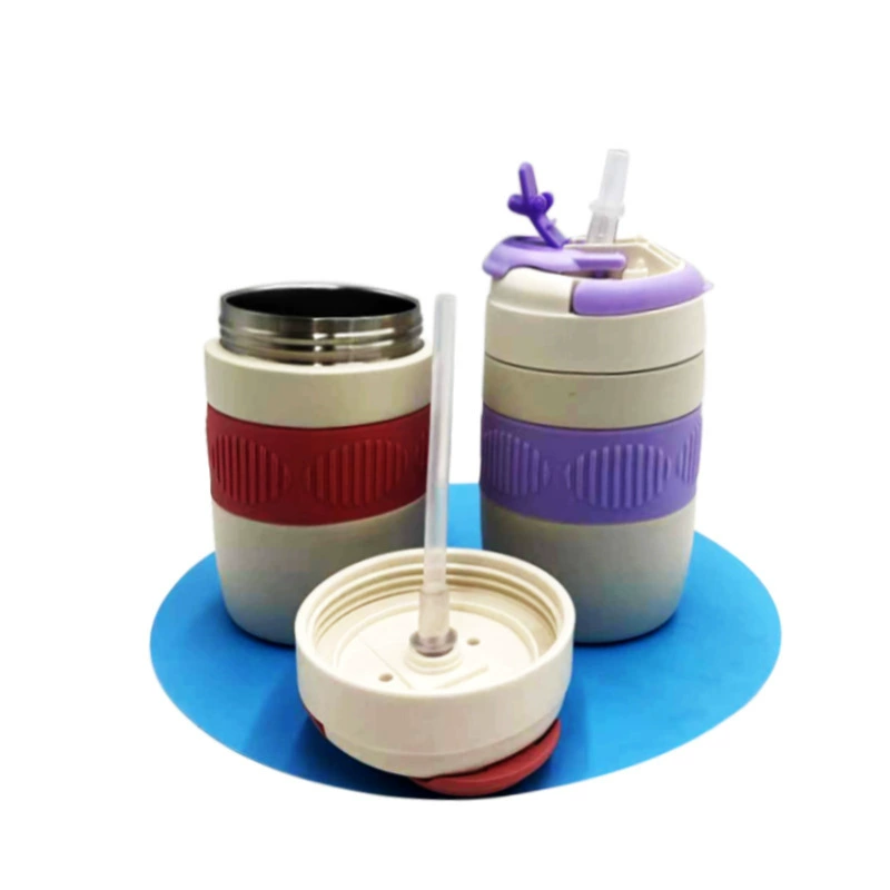 Double-layer thermos stainless steel, coffee handheld straw, pen, custom-made