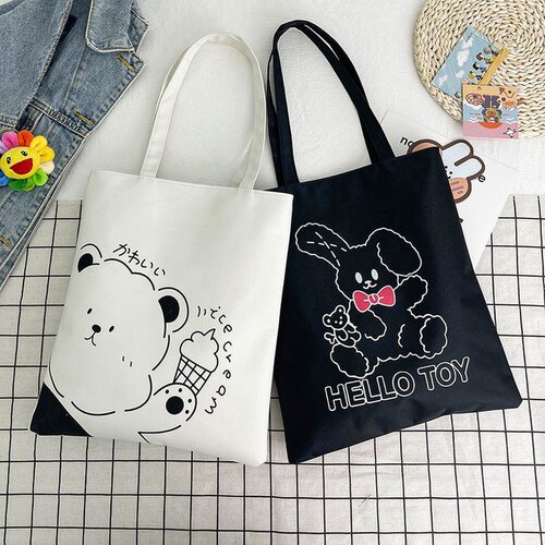Factory Wholesale 2024 New Model Large Capacity Women's Single Shoulder Top Handle Bag Oxford Cloth Gift Bag Cartoon Cute
