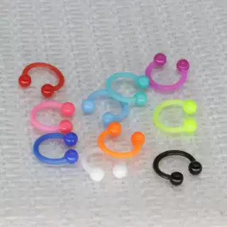 跨境电商新品亚克力实色C型软杆圆球鼻钉鼻环厂家穿刺饰品批发