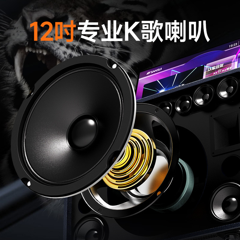 批发山水Q129户外移动广场舞音响带显示屏重低音卡拉ok一体机蓝牙|undefined