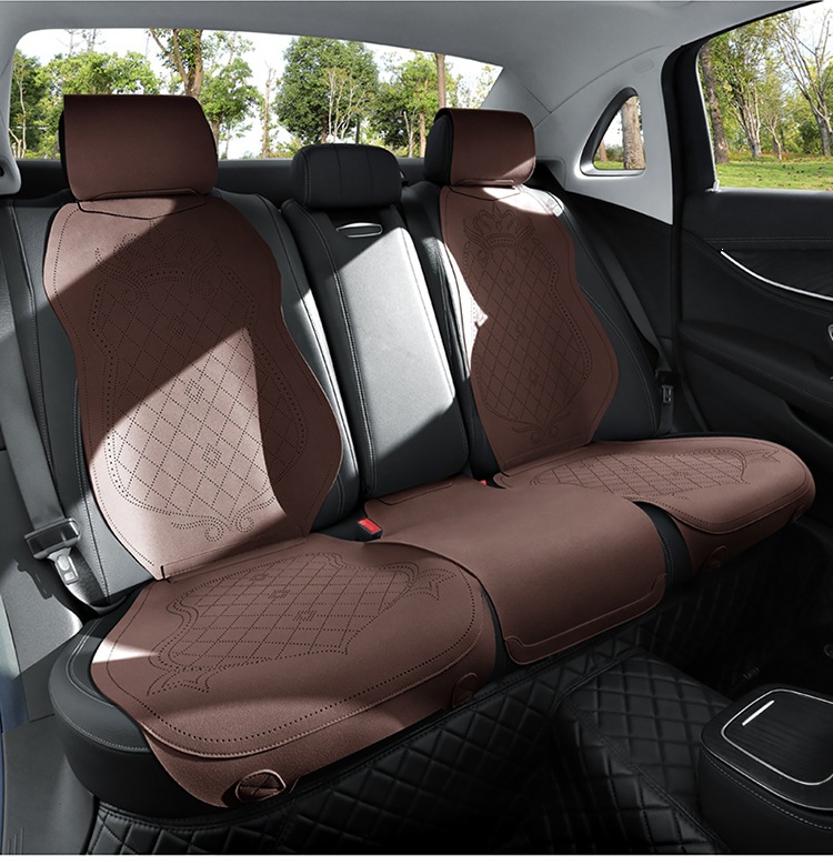 2026 New Crown Suede Leather Car Seat Cushion, Suitable for All Seasons, Small Waist Design, Model MA12