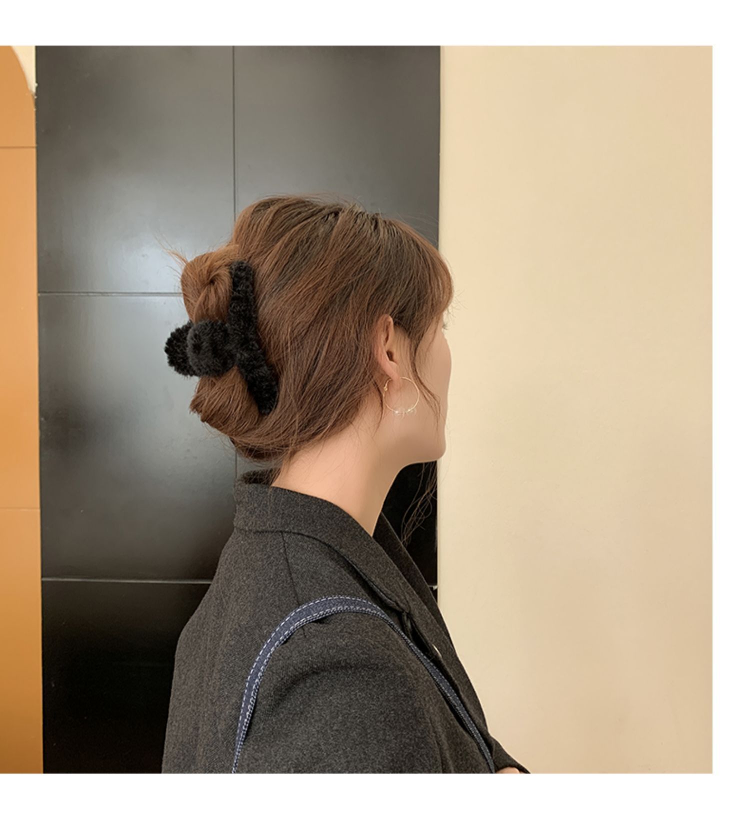 智贝详情图_10毛毛抓夹后脑勺发夹优雅气质发抓头发夹子头饰秋