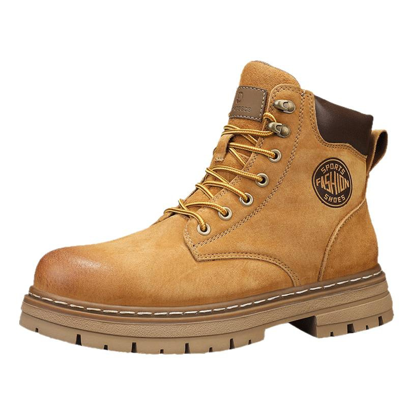 Otoño y invierno tendencia de cuero casual botas Martin para hombres ropa de estilo británico botas de hombre moda calentamiento zapatos de hombre pareja