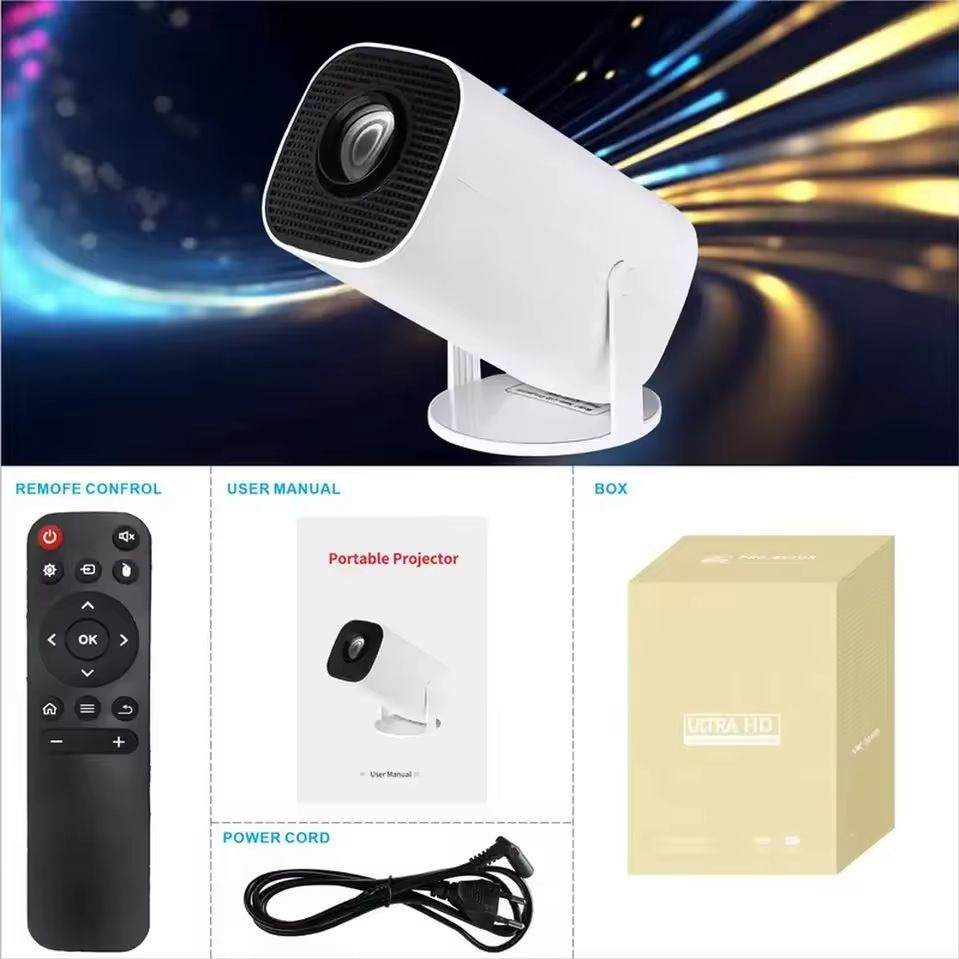 E110 Uluslararası Yeni Model 4K WiFi HD Android 11.0 5G Bluetooth Taşınabilir Ev Mini Projektör Dış Pazar