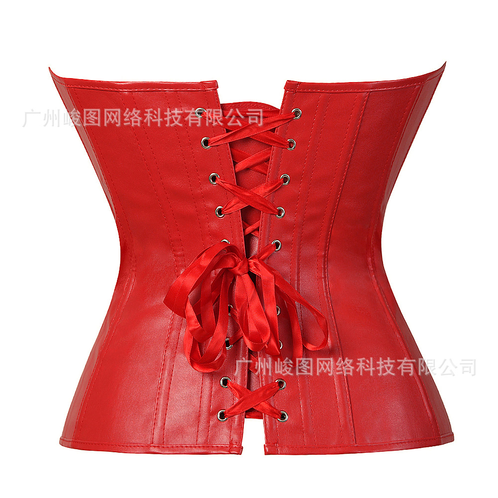 宮廷のパンクpuのファスナーのセクシーな腹を収めて簡単に身を束ねます。