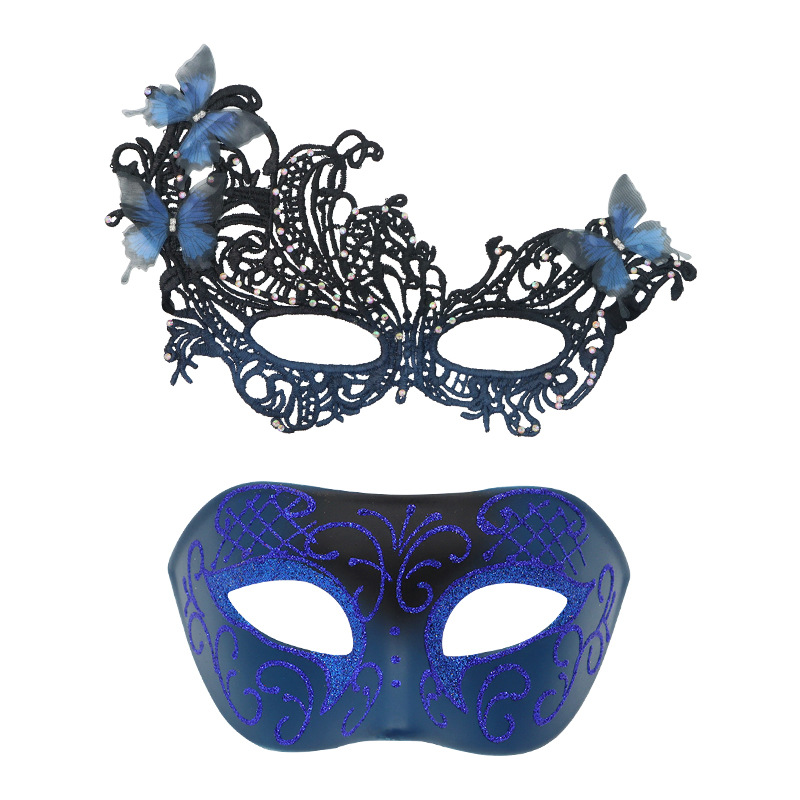 Amazon máscaras de moda europeas y estadounidenses máscaras de mitad de cara fiestas de baile pareja cara