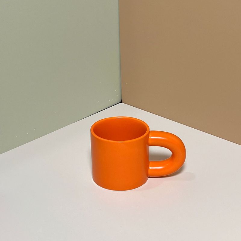 クリエイティブカップ大耳ハンドルクリエイティブセラミックコーヒーカップ北欧マット高颜値印刷ロゴ印字|undefined