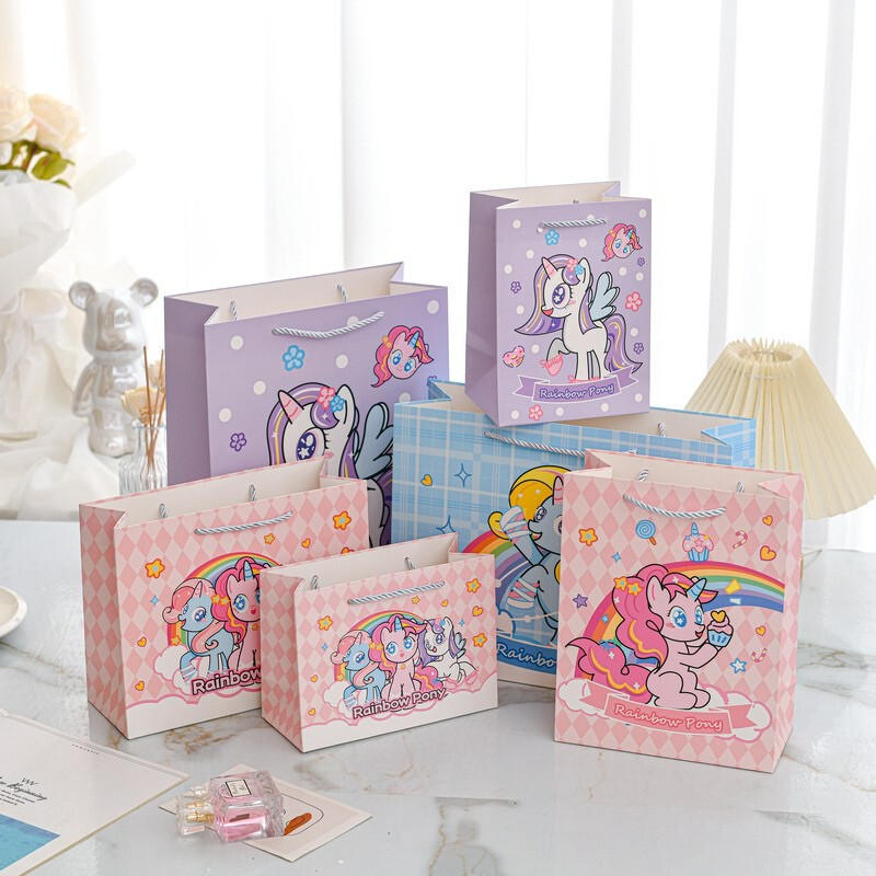 New Cartoon Pony Polly Original Peripheral Accompanying Gift Tote Bag Mini Card Head Bag Unicorn Small Gift Bag