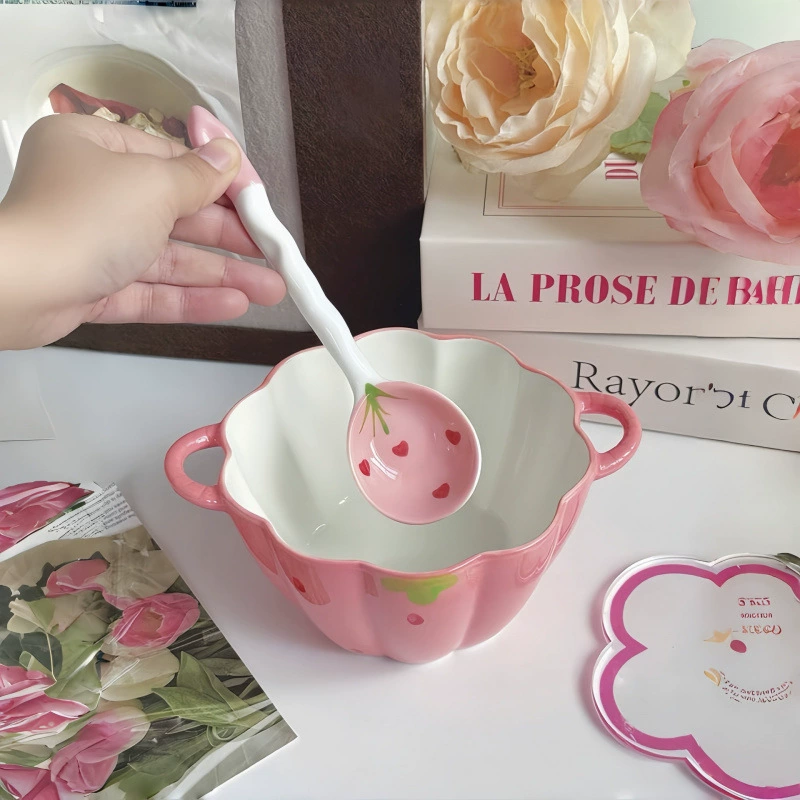 Керамический набор Strawberry, фуксия, изысканная посуда, новая коллекция