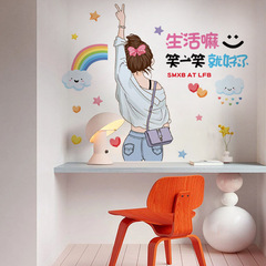 CH46041網紅房間改造裝飾小圖案租房門上貼紙臥室兒童房自粘門貼