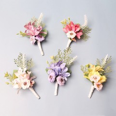 卸売りヨーロッパ式の結婚式のブローチ新郎の胸の花の花嫁の花嫁の兄弟の襟の花のビジネスのゲストの胸のブランドの結婚のお祝いの花