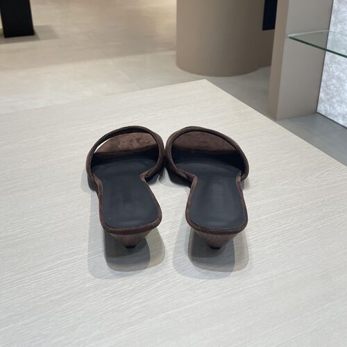 Round head, wedge heel, open-toe sandals, women's 2025 summer new retro simple women's one-word slippers